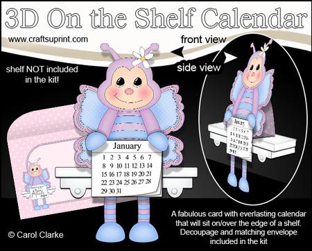3D on the Shelf Everlasting Calendar Kit - Little Butterfly