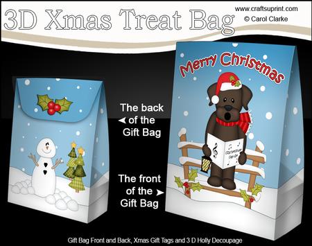 3D Little Christmas Chocolate Labrador Gift Bag Mini Kit