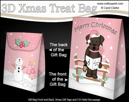 3D Little Christmas Chocolate Labrador Gift Bag Mini Kit