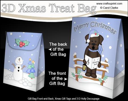 3D Little Christmas Chocolate Labrador Gift Bag Mini Kit