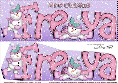 Large Dl Christmas Freya Snowman 3D Decoupage