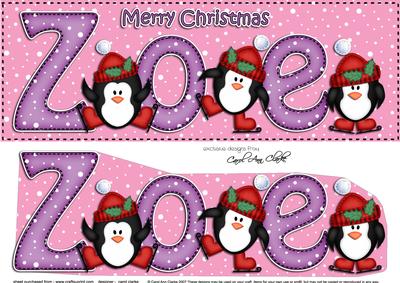 Large Dl Christmas Zoe Penguins 3D Decoupage