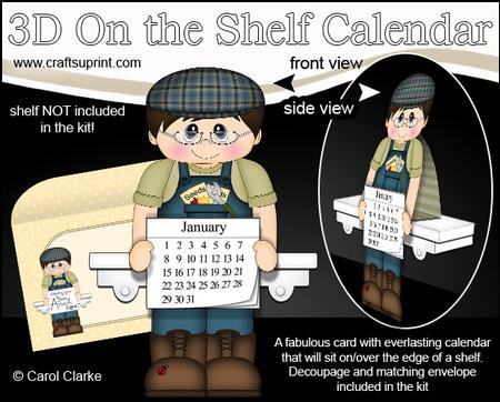 3D on the Shelf Everlasting Calendar Kit - Gardening Man