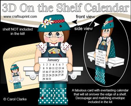 3D on the Shelf Everlasting Calendar Kit - Gardening Lady