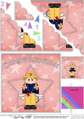 Firewoman Congratulations Scallop Corner Side Stacker