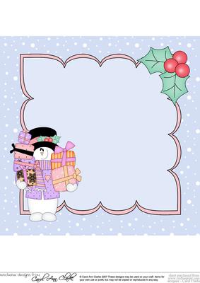 8 x 8 Christmas Snowman Rio's Presents Insert