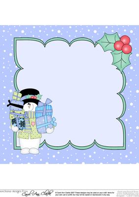 8 x 8 Christmas Snowman Rio's Presents Insert
