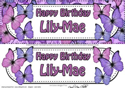 Large Dl Birthday Lily-mae Butterflies 3D Decoupage