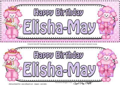 Large Dl Birthday Elisha-may Poodle 3D Decoupage