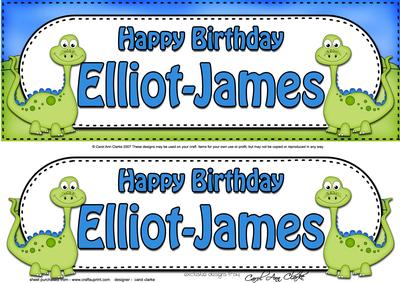 Large Dl Birthday Elliot-james Dinosaurs 3D Decoupage