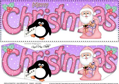 Large Dl Christmas Santa & Penguin 3D Decoupage