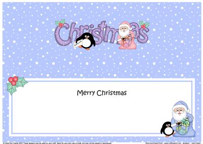 Large Dl Christmas Santa & Penguin Insert