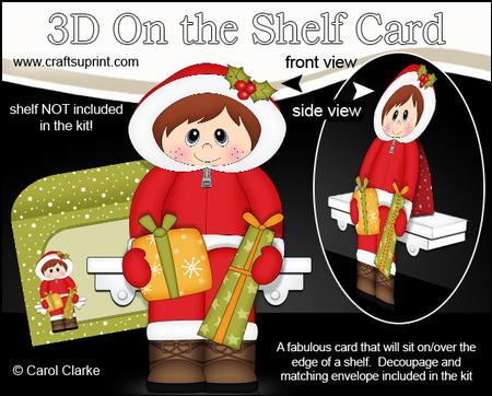 3D on the Shelf Card Kit - Little Christmas Eskimo Boy