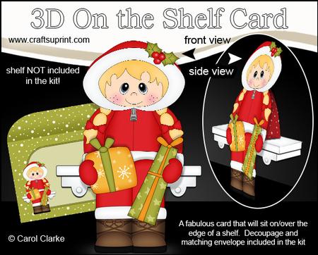 3D on the Shelf Card Kit - Little Christmas Eskimo Girl
