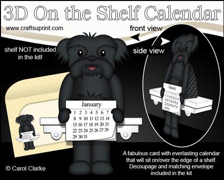 3D on the Shelf Everlasting Calendar Kit - Shih Tsu Dog