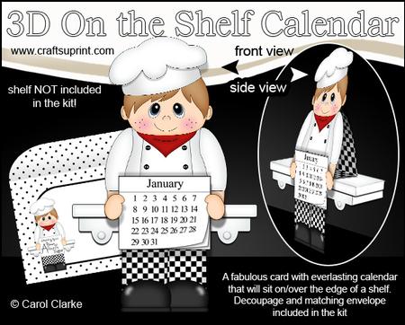 3D on the Shelf Everlasting Calendar Kit - Little Chef