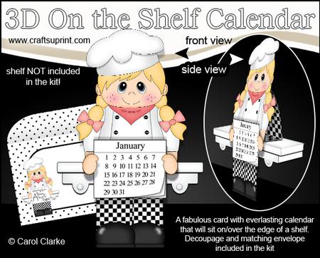 3D on the Shelf Everlasting Calendar Kit - Little Chef