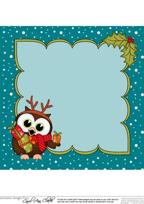 8 x 8 Christmas Little Hoot Owl's Presents Insert