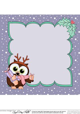 8 x 8 Christmas Little Hoot Owl's Presents Insert