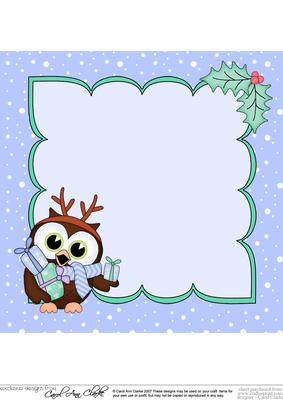 8 x 8 Christmas Little Hoot Owl's Presents Insert
