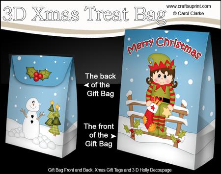 3D Little Christmas Elf Gift Bag Mini Kit