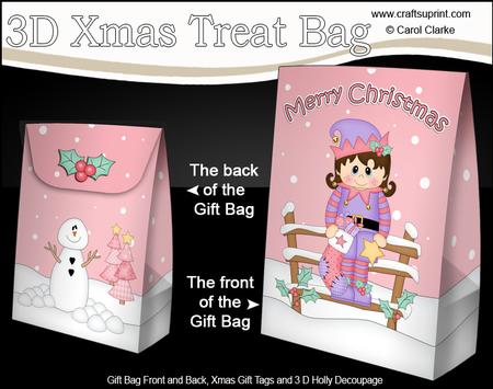3D Little Christmas Elf Gift Bag Mini Kit