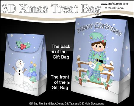 3D Little Christmas Elf Gift Bag Mini Kit