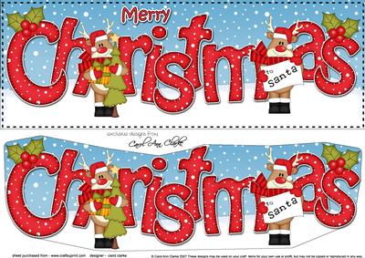 Large Dl Christmas Rudolph 3D Decoupage