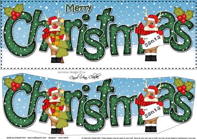 Large Dl Christmas Rudolph 3D Decoupage