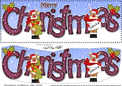 Large Dl Christmas Rudolph 3D Decoupage
