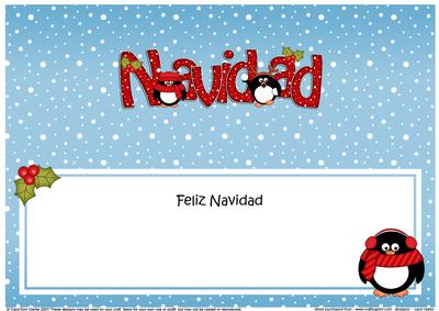 Large Dl Christmas Feliz Navidad Penguins Insert