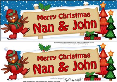 Large Dl Christmas Nan & John Robins 3D Decoupage