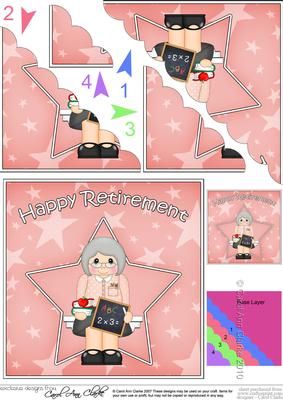 Teacher Retirement Scallop Corner Side Stacker