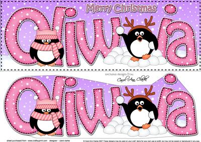Large Dl Christmas Oliwia Penguins 3D Decoupage