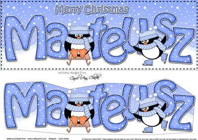 Large Dl Christmas Mateusz Penguins 3D Decoupage