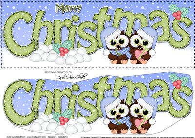 Large Dl Christmas Little Hoot Owls Love 3D Decoupage