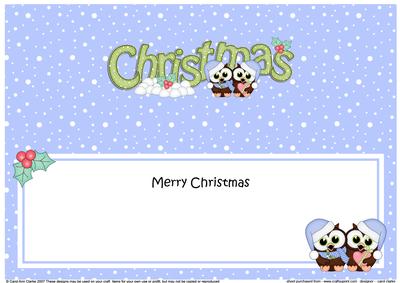 Large Dl Christmas Little Hoot Owls Love Insert