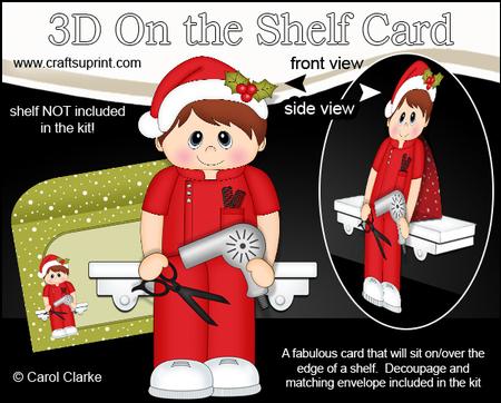 3D on the Shelf Card Kit - Little Christmas Hairdresser