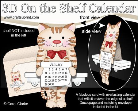 3D on the Shelf Everlasting Calendar Kit - Little Cat