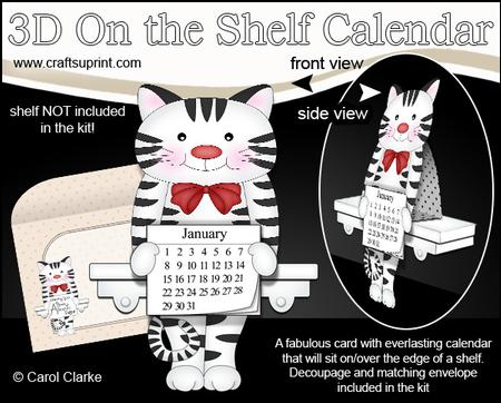 3D on the Shelf Everlasting Calendar Kit - Little Cat