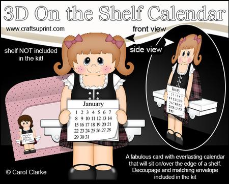 3D on the Shelf Everlasting Calendar Kit - Scottish Girl