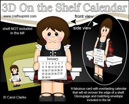3D on the Shelf Everlasting Calendar Kit - Scottish Lady