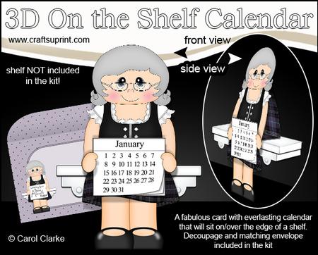 3D on the Shelf Everlasting Calendar Kit - Scottish Lady
