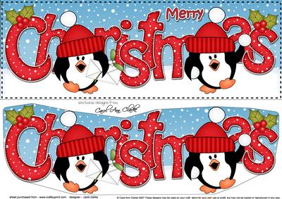 Large Dl Christmas Pip Penguin 3D Decoupage