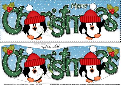 Large Dl Christmas Pip Penguin 3D Decoupage