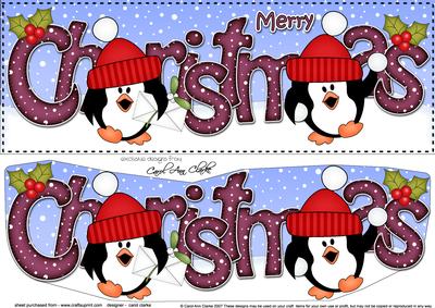 Large Dl Christmas Pip Penguin 3D Decoupage