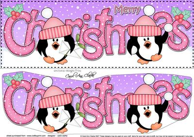 Large Dl Christmas Pip Penguin 3D Decoupage