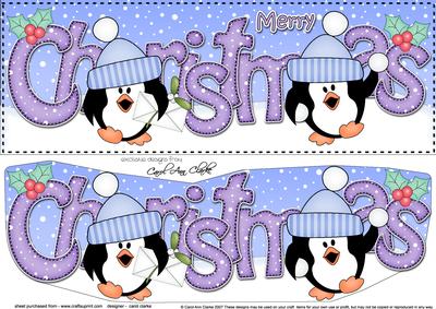 Large Dl Christmas Pip Penguin 3D Decoupage