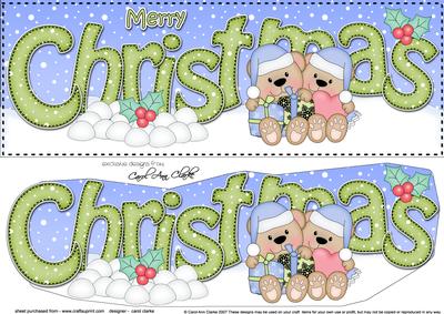 Large Dl Christmas Teddy Love 3D Decoupage