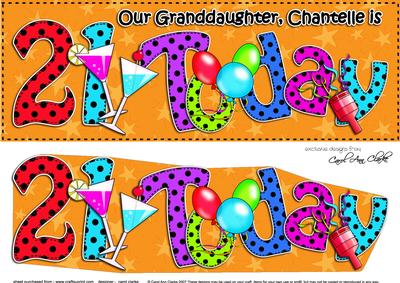 Large Dl 21st Birthday Chantelle Celebrations 3D Decoupage